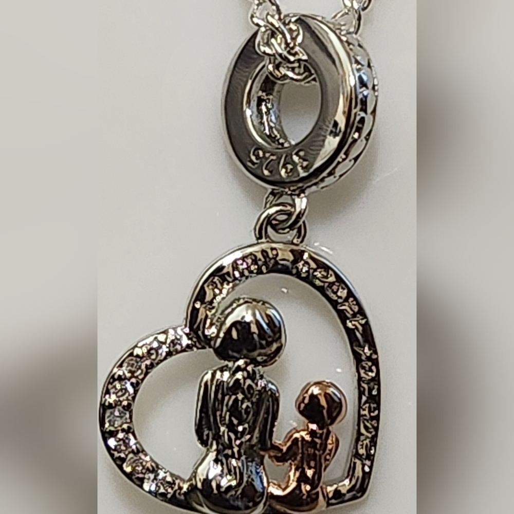 .925 Silver GREAT MOTHER LOVE CHARM Pendant Necklace